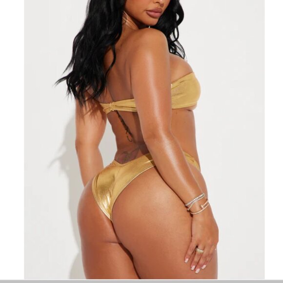 Summer Hottie Metallic 2 Piece Bikini - Gold - Picture 2 of 3